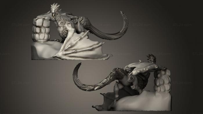 Статуэтки грифоны и драконы (ВИВЕРНА, STKG_0024) 3D модель для ЧПУ станка